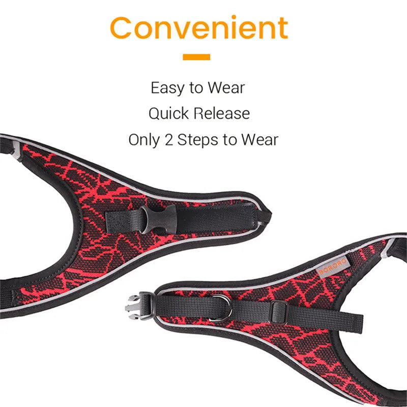 Elvory Harnais Anti-Traction Réfléchissant pour Petit et Moyen Chien